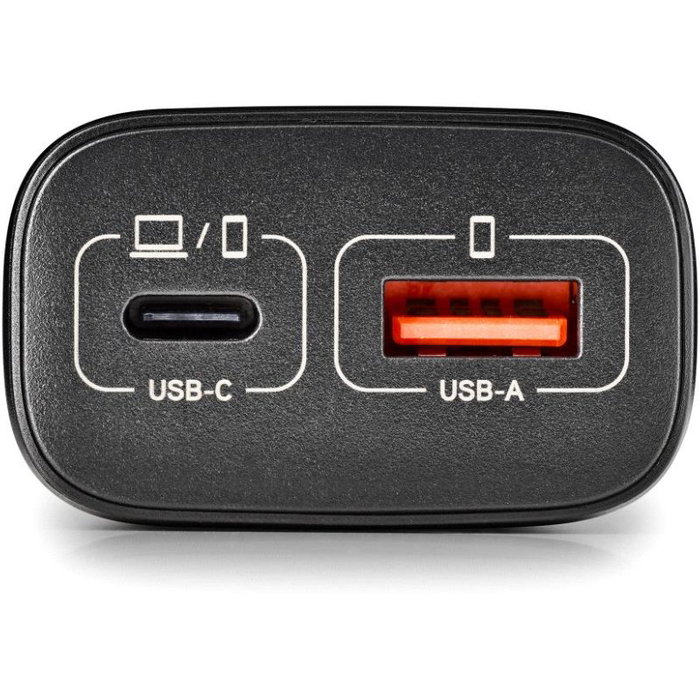 NGS ERA 45W Black Cargador de Pared GaN USB-C + USB-A